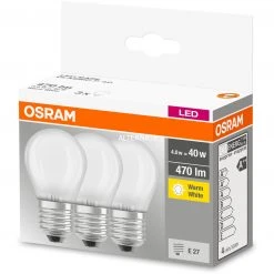 LED-Lampen LEDVANCE OSRAM LED BASE CLASSIC P 40 4 W/2700K E27, LED-Lampe (3er-Pack, Ersetzt 40 Watt) 9 LED-Lampen LEDVANCE OSRAM LED BASE CLASSIC P 40 4 W/2700K E27, LED-Lampe (3er-Pack, Ersetzt 40 Watt) -Lampen & Leuchten Verkaufsgeschäft LEDVANCE OSRAM LED BASE CLASSIC P 40 4 W 2700K E27 LED Lampe@@9laaflel 4