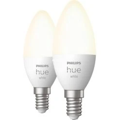Leuchtmittel Philips Hue White E14, LED-Lampe (Doppelpack, Ersetzt 40 Watt)