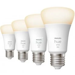 Leuchtmittel Philips Hue White E27, LED-Lampe (Viererpack, Ersetzt 60 Watt)