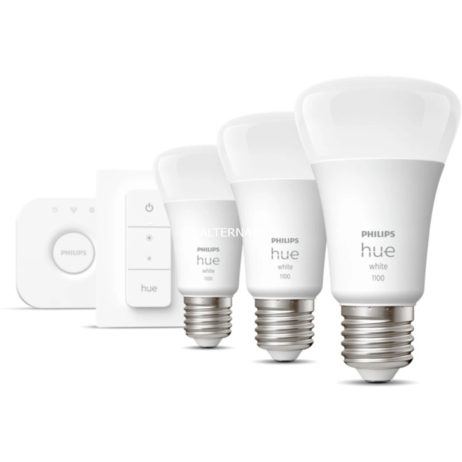 Leuchtmittel Philips Hue White Starter-Kit E27, LED-Lampe (drei Lampen, Eine Hue-Bridge, Ein Dimmschalter, Ersetzt 75 Watt) 2 Leuchtmittel Philips Hue White Starter-Kit E27, LED-Lampe (drei Lampen, Eine Hue-Bridge, Ein Dimmschalter, Ersetzt 75 Watt) – Bild 2