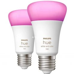 Leuchtmittel Philips Hue White & Color Ambiance E27, LED-Lampe (Doppelpack, Ersetzt 75 Watt)