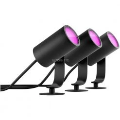 Leuchten Philips Hue White & Color Ambiance Lily Gartenspot, LED-Leuchte (schwarz, 3 Stück, Basis-Set)