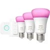 Leuchtmittel Philips Hue White & Color Ambiance Starter-Kit E27, LED-Lampe (drei Lampen, Eine Hue-Bridge, Ein Dimmschalter, Ersetzt 60 Watt)